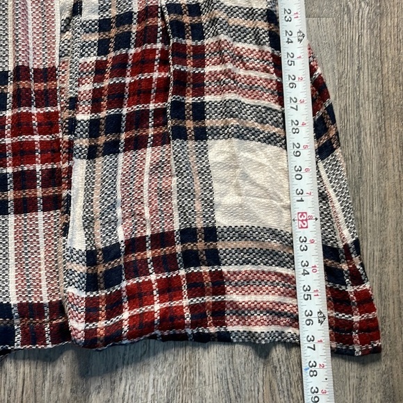 LUSH Plaid Duster Jacket with Embroidery on back, size S/M - Picture 7 of 9